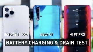 iPhone 11 Pro / Nova 5T / Mi 9T Pro BATTERY CHARGING & DRAIN TEST