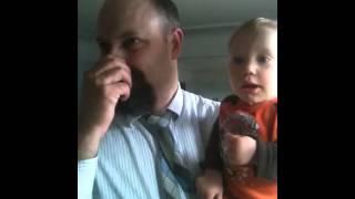 Timon, Thanasis, and Daddy making a funny sound