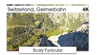 Gelmerbahn and Gelmer Lake | Switzerland scariest funicular  | 4K