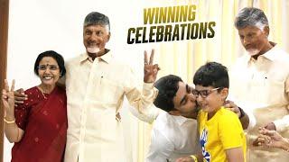 Chandrababu Naidu and Family Celebrating The Grand Victory Of TDP In AP Election 2024 | Manastars