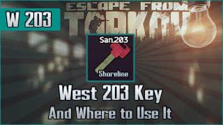 West Wing Room 203 and Use Location  - Shoreline - Escape from Tarkov Key Guide