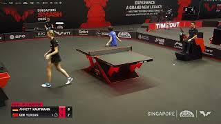 Annett Kaufmann (GER) vs Qin Yuxuan (CHN) | U19 QF | WTT Youth Smash Singapore