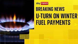 Major government U-turn on winter fuel payments