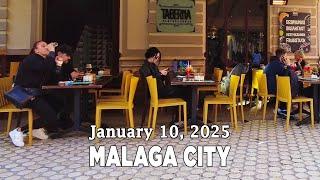 Malaga City January 10, 2025 Walking Tour Costa del Sol Spain [4K]