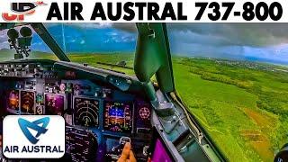 Bad Weather Landing at Mauritius Air Austral 737-800