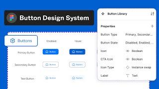 Buttons Design System: How to Create a Button UI Library with variants and Component Properties