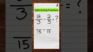 Subtracting Fractions with Unlike Denominators | Math with Mr. J #Shorts