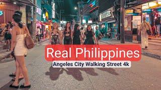 Angeles City Philippines Real Scenes from Walking Street 4k60p