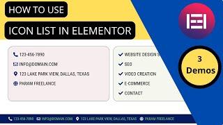 How to use Elementor Icon list Widget Tutorial