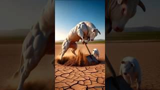 The cow and calf raised the fish, but the demon destroyed them! #ai #cow #calf