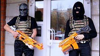 Nerf War: Apartment Assault - Fighting Bad Guys in Our Home Turf!