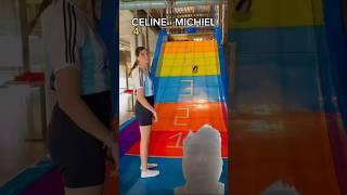 Celine vs Michael football number game challenge #funny #footballskills #football #coolkids #cutekid