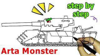 How to Draw Arta Monster Tank | Homeanimations | Part 3 - Step by Step