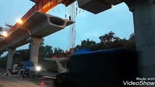 metro construction by using over head Launching machine