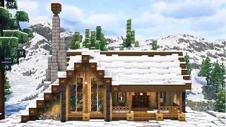 Minecraft: How to Build a Winter Cabin | Survival Log House Tutorial