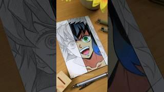 Drawing Inosuke Hashibira  DEMON SLAYER|| Stained Art  #shorts #drawing  #demonslayer #inosuke