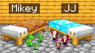 Mikey Family POOR vs JJ Family RICH HOUSE INSIDE BED Survival Battle in Minecraft (Maizen)