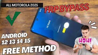 All Moto FRP Bypass 2025 || All Motorola FRP Bypass  One Click Android 12/13/14/15 Free 100%