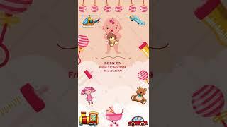 Baby Birth Announcement Invitation Video | New Born Announcement Video Templates | VG-2632