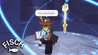 I Got The RAREST Enchant On My Trident Rod In FISCH Roblox