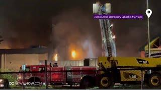 WATCH: Fire at vacant elementary in Silver Spring continues burning