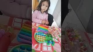 Denisa playing dropping candy and  fidget toy!! #funplay #playing #shorts