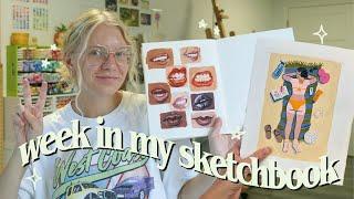  A WEEK IN MY SKETCHBOOK | plus some tips for drawing mouths 