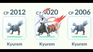 1 vs 3 SHINY white kyaram battle in Pokemon go  | kyaram and reshiram FUSE Pokemon  #battle #viral