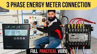 3 Phase Energy Meter wiring Connection With CT Full Practical Video A To Z Process In Hindi