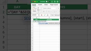 Excel Sequence  via excel.shorts tiktok