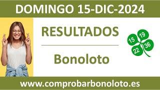 Resultado del sorteo Bonoloto del domingo 15 de diciembre de 2024