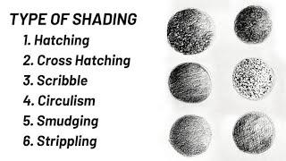 Different types of shading Techniques | Basics for all Students | 6 techniques of shading #shorts