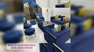 Luxery Royal Blue Sofa Set