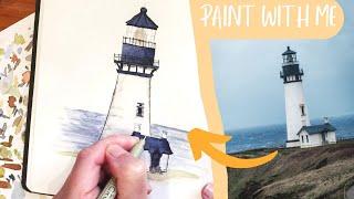 How I Paint Lighthouses  Easy Watercolour & Ink Tutorial