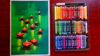 #diy with indrani Diwali drawing, Easy diwali drawing with oil pastel, Diya drawing, easy drawing