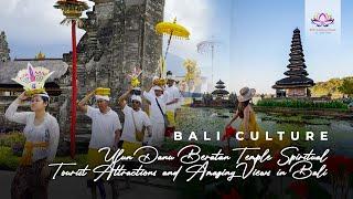 ULUN DANU TEMPLE BALI BEAUTIFUL TOURISM SITE ON THE EDGE OF BERATAN LAKE #baliculture #heritage