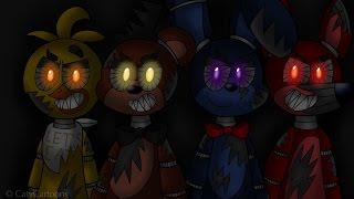 Canción de FNaF4= Animatronicos Nightmare,N.Freddy,Bonnie,Chica,Foxy,Fredbear y Plushtrap