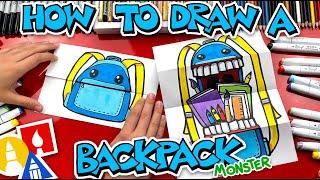 How To Draw A Back To School Backpack Monster