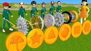 Scary Teacher 3D vs Squid Game Wooden Wheel vs Domino Dalgona Level Max Challenge Who's Boss