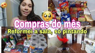 COMPRAS DO MÊS+ TERMINEI DE PINTAR A CASA TUDO BANQUINHOS, AS PAREDES FICARIAM LINDAS VOU COMPRAR PL