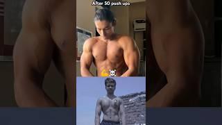 Before and After 100 push ups️#bodybuilding #fitness #shorts #gym #trending