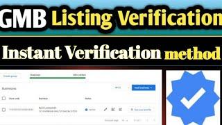 gmb instant verification method | google my business verification