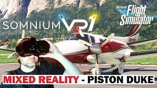 The Somnium VR1 is MADE FOR THIS! STUNNING Piston Duke Flight in THE ALPS | MIXED REALITY - MSFS VR