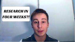 RESEARCH IN 4 WEEKS AS A FRESHMAN?!