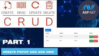 Full CRUD Operations In ASP.NET MVC | Using Jquery Ajax | Part-1 Create Popup and Add New