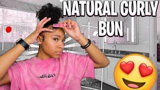 HAIR TUTORIAL: High Curly Bun on Natural Hair  *very detailed & easy*