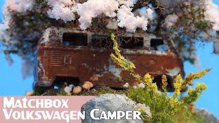 Volkswagen Camper Cherry Blossom Tree Diorama Realistic Matchbox