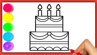 HOW TO DRAW A CAKE EASY STEP BY STEP