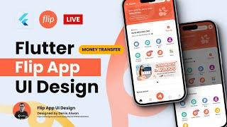 [ LIVE ] Flutter UI Tutorial - Flip App UI Design - Financial App for Digital Transfers | PART 1