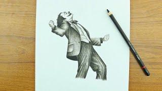 How to draw Joker with pencil sketch || Joker dancing drawings || Joker drawing easy full body